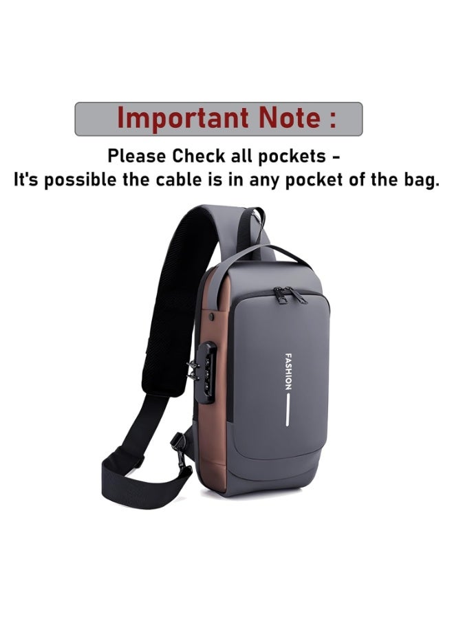 Waterproof Polyester Slim Unisex Crossbody Sling Bag Chest Backpack Men's Shoulder Bag, Leisure Travel Handbag, Hard Shell Anti-Theft Chest Bag - Image 5